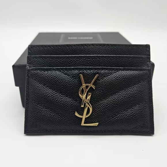 Refined Saint Laurent Quilted Card Pouch - Picture 1 of 6